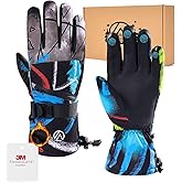 INPAKO Winter Thermal Gloves for Men Waterproof Ski Warm Gloves Windproof Cold Weather with Touchscreen for Running Cycling