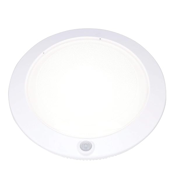 GOOD EARTH LIGHTING RECHARGEABLE LITHIUM ION BATTERY LED MOTION-ACTIVATED 7-INCH ROUND CLOSET LIGHT – WHITE – 25W INCANDESCENT EQUIVALENT – 4000K – MOTION SENSING UP TO 15 FT
