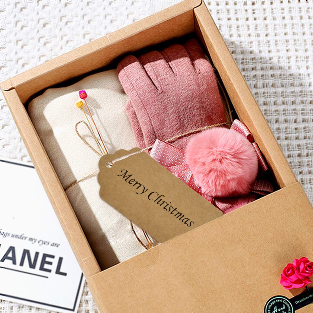 200 Pcs Gift Tags Kraft Paper Tag Brown Gift Kraft Tag DIY Tags Rectangle Craft Hang Tags Price Tags White Favor Name Tags Card with Heart +2pcs 100 Feet Natural Jute