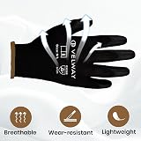 Velway 12 Pairs Safety Work Gloves PU Coated Firm Grip Size L/9 EN388 Black view 3