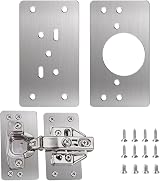 Flintronic 2PCS Stainless Steel Hinge Repair Brackets with 12 Screws