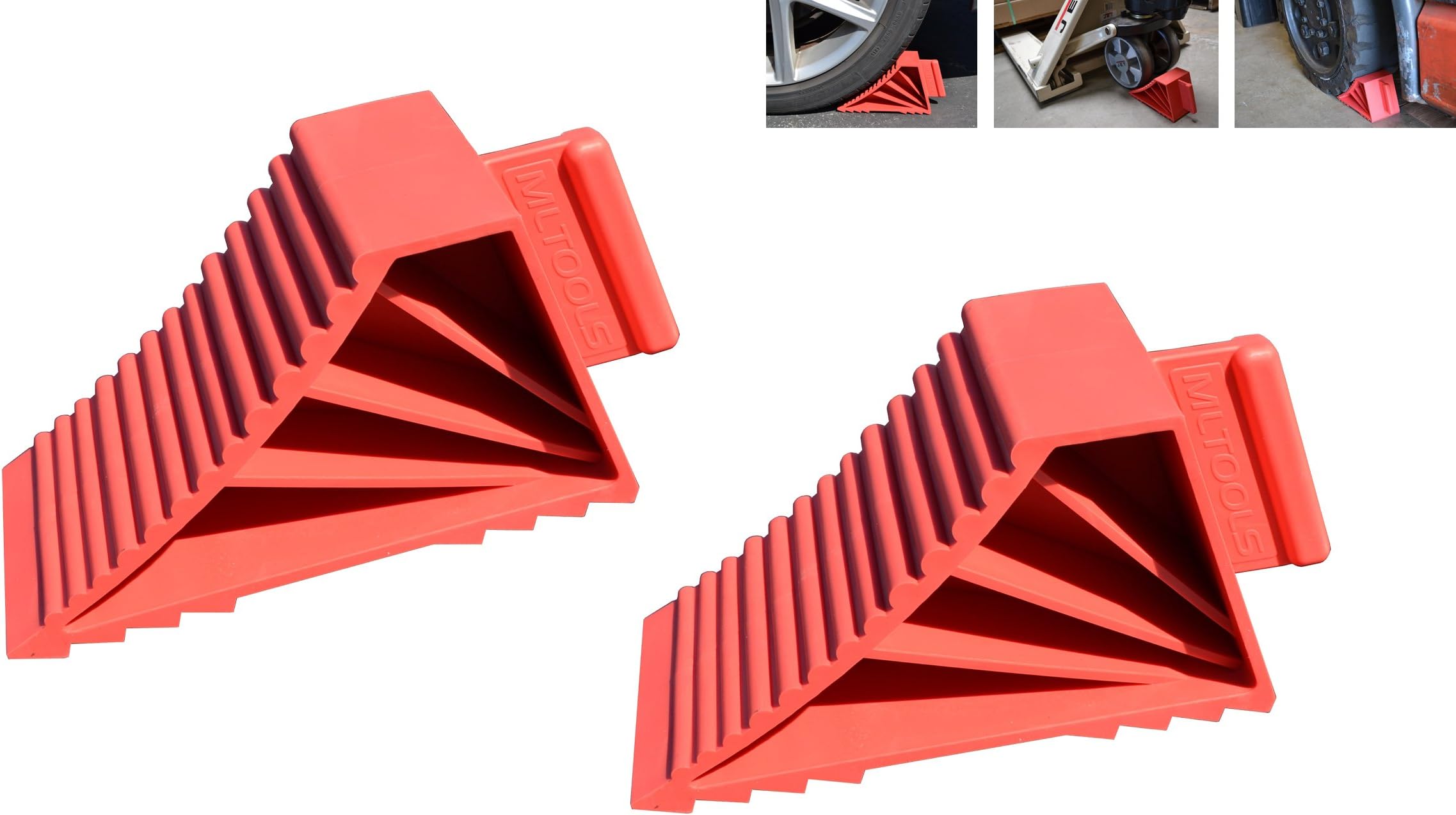 Wheel Chocks by MLTOOLS | 2 pack High Grip Wheel Chocks Made in USA WC283