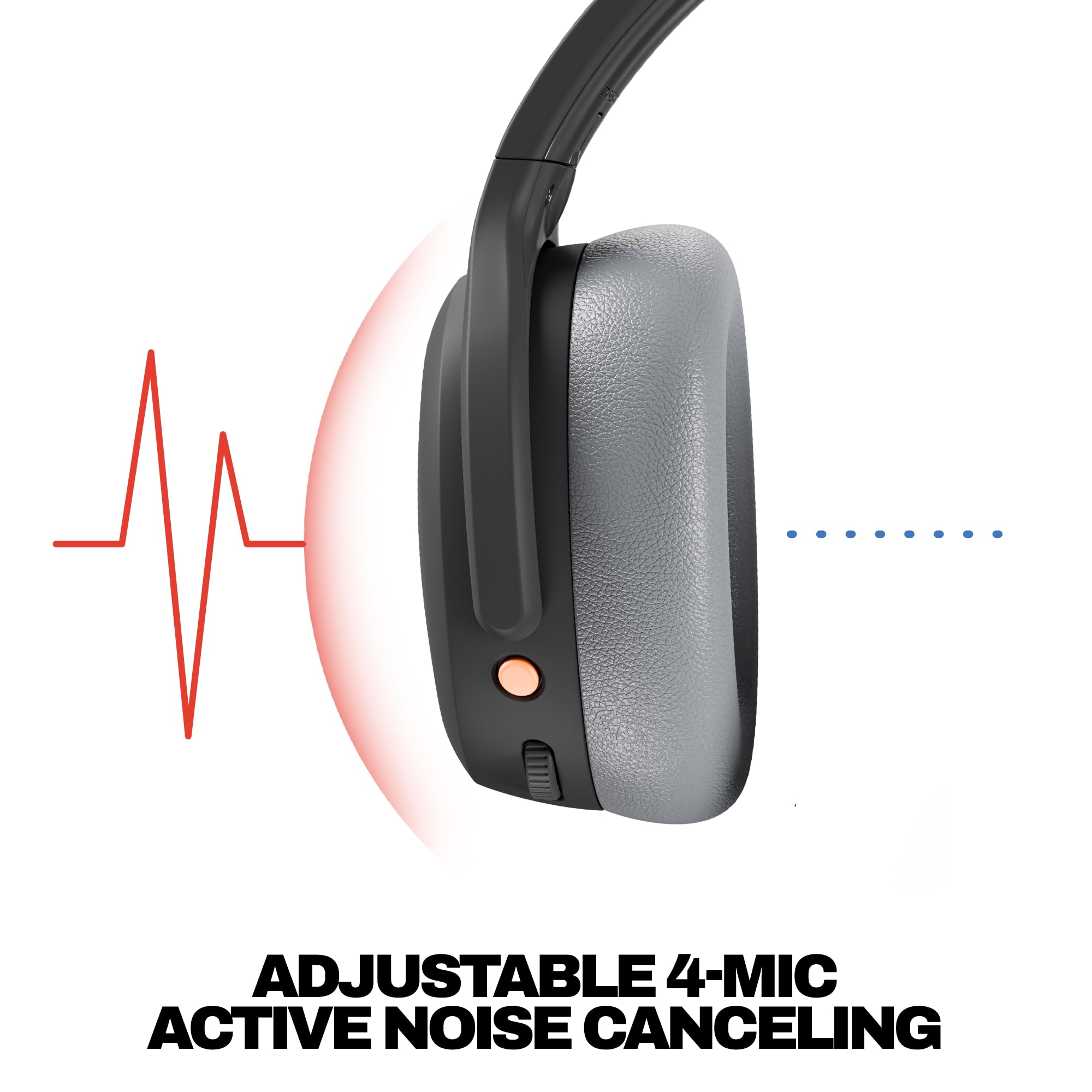 Skullcandy Crusher ANC 2 Over-Ear Active Noise Cancelling Wireless Bluetooth Headphones with Sensory Bass, Alexa Voice Control, 50 Hr Battery, Microphone, 2 Year Warranty – Asphalt
