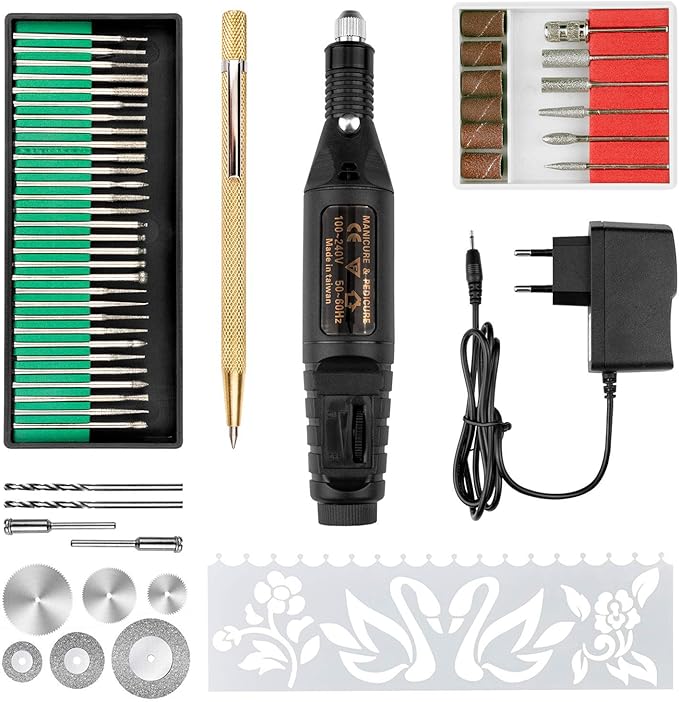 Sumile Gravur Gerat Diy Multifunktions Elektrischer Gravur Stift Mini Graviergerat Zum Schnitzen Glas Holz Metall Stein Kunststoff Keramik Mit 52 Zubehor Und 32 Gravier Schablonen Amazon De Baumarkt