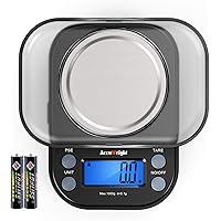 AccuWeight Mini Pocket Gram Scale for Jewelry Digital Food Kitchen Scale 1000 by 0.1g with Tare and Calibration Weight…