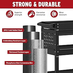 Granper 3 Tier Rolling Cart, Heavy Duty Utility