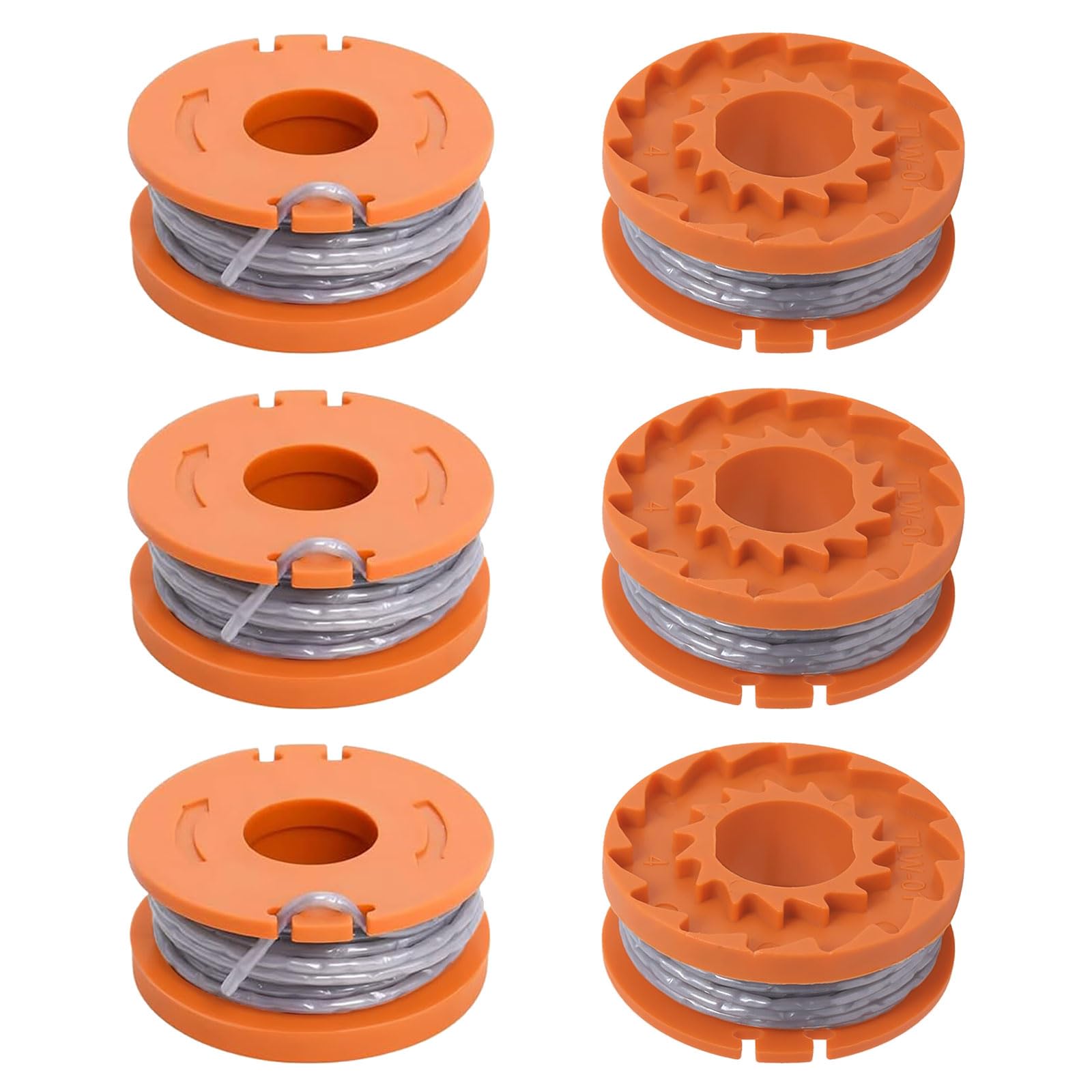JAMSSOW 6 Pcs Strimmer Spool Compatible with Mac Allister MGTP18Li / Qualcast/Worx/Spear & Jackson Lawnmower, 1.65mm 10ft Autofeed WX150 Replacement Spool and Line(6 Spool)