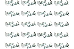 POWERTEC 1/4"-20 T Track Bolts 40 Pack for T Track, 1 Inch Long T Slot Bolts for Universal T Track, T Track Accessories for Woodworking Jigs and Fixtures (QTB1004-P2)