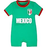 MUDJEAN Baby Girl Soccer Clothes Baby Boys Romper Toddler Soccer Outfit Infants Jumpsuit Cute Comfortable 0-24 Months