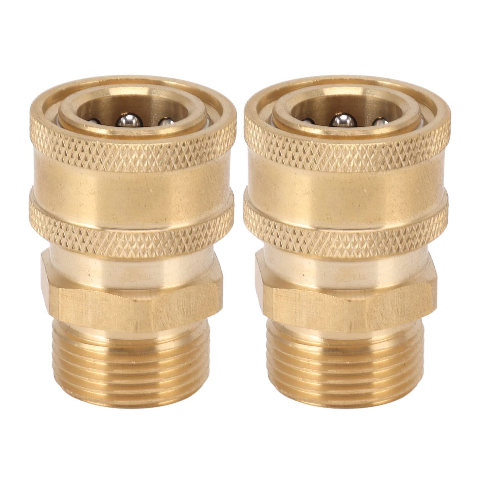 2Pcs M22 High Pressure Washer Adapter, 3/8 Inch NPT Female to M22 Male, Pure Copper, 4500 PSI, for Quick Connect of Gun, Hose, Pump