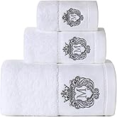Luxury Bathroom Super Soft and Highly Absorbent Premium 100% Cotton Bath Towel Set for Gifts (White-M)