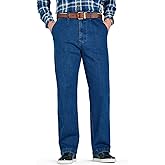Chums Men's HIGH-Rise Denim Straight Leg Jeans - Elasticated Stretchy Cotton