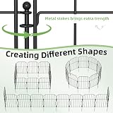 WELDUN Metal Garden Fence 310cm x 41cm 10 Pack Animal Barrier Black view 4