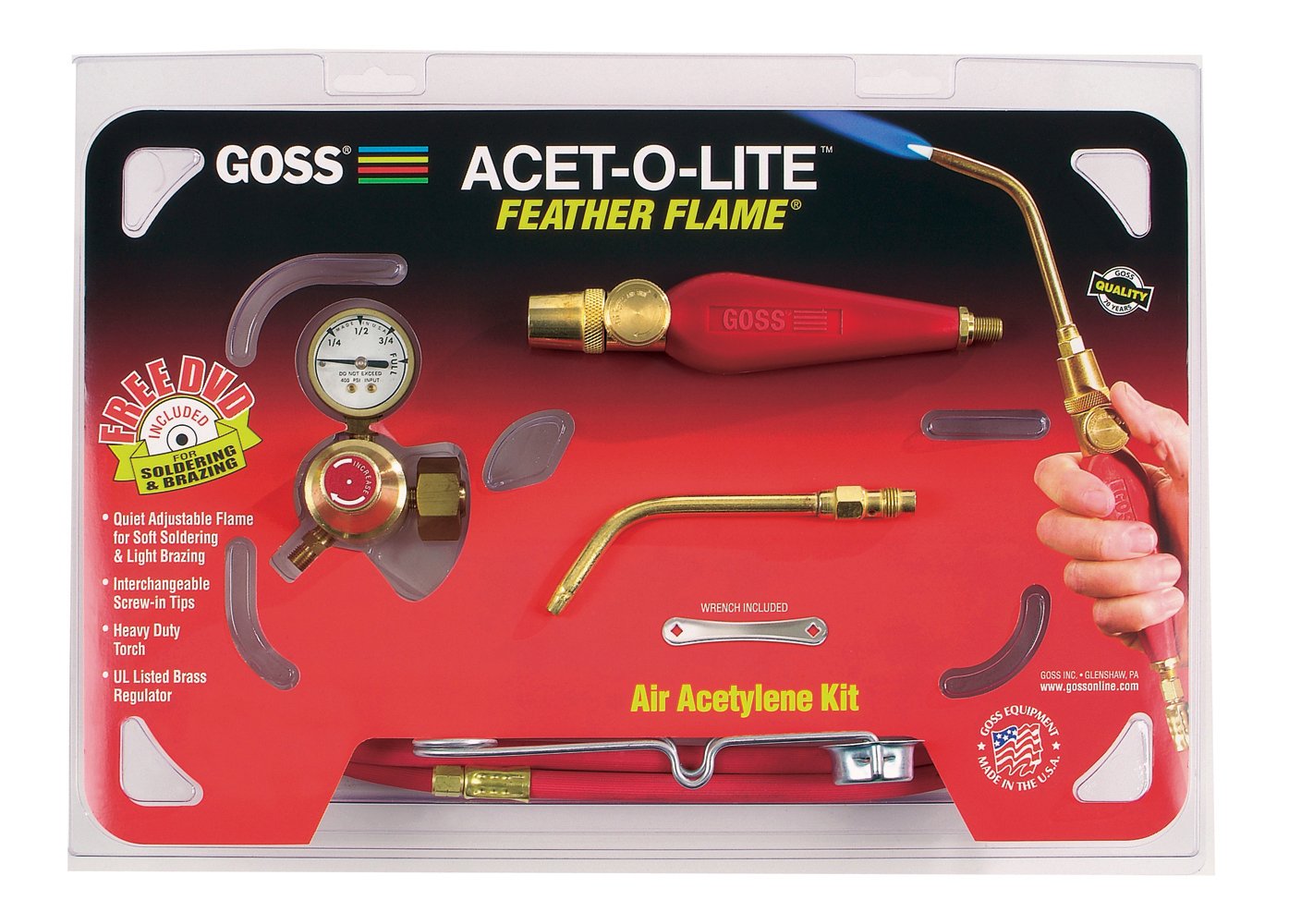 Goss KA-1H Soldering Kit for Use with "B" Acetylene Tanks with Economical BA-3 Feather Flame Tip