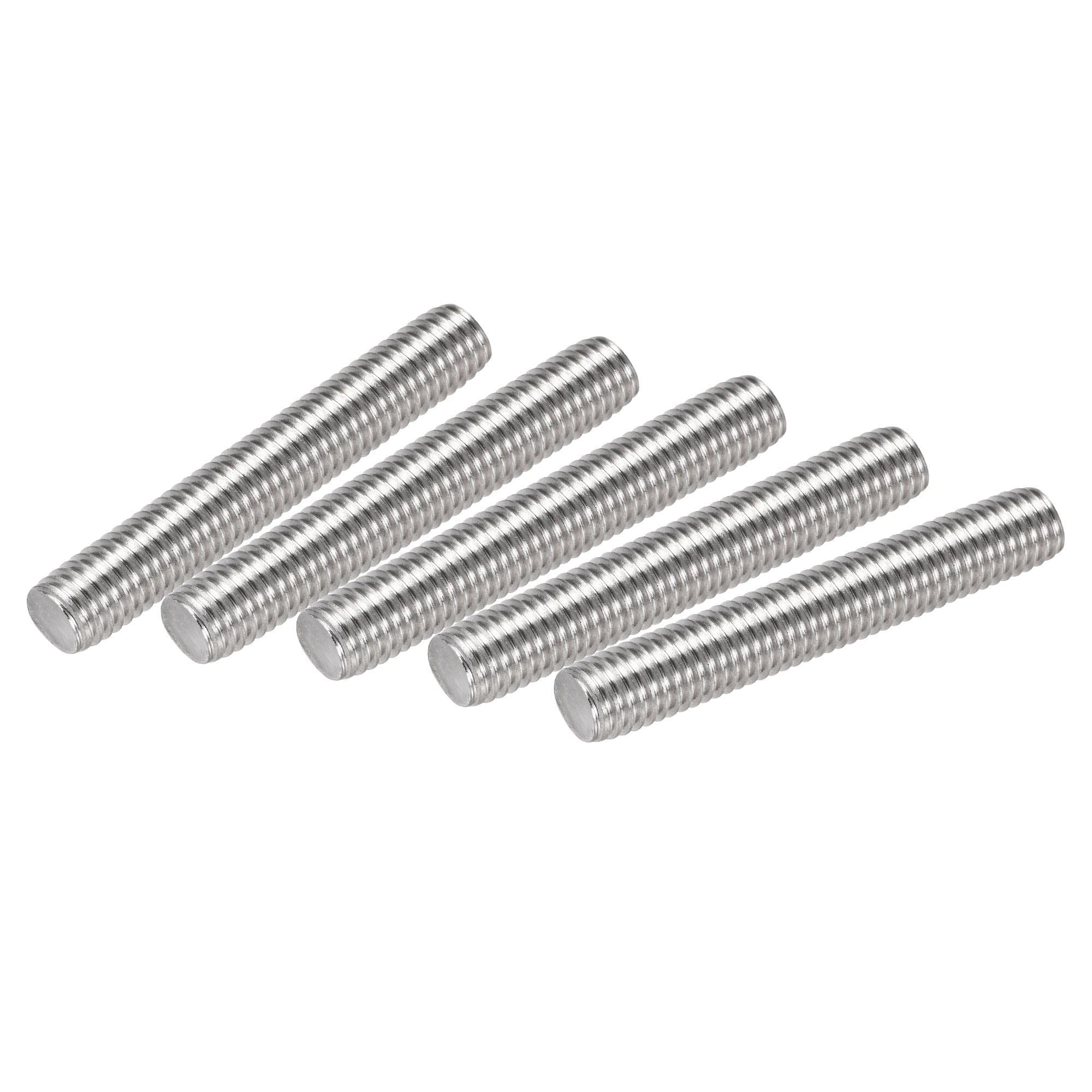 uxcell 5Pcs M10 x 60mm Fully Threaded Rod 304