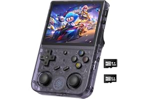 VOACLE RG353V Handheld Game Console , Dual OS Android 11 and Linux System Support 5G WiFi 4.2 Bluetooth Moonlight Streaming HDMI Output Built-in 64G SD Card 4452 Games (RG353V-Purple)