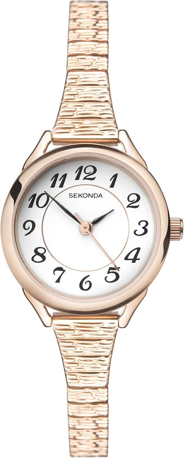 Sekonda Harley Ladies 25mm Three Hand Classic Quartz Watch White Dial with Analogue Display, Brown / Croco