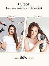 LANDOT Hair Dryer Brush 3 in 1 Ionic Blow Dry Brush 60mm Barrel view 2