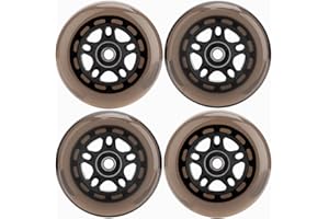 HeyZomm Inline Skate Wheels Outdoor & Indoor Inline Skate Replacement Wheels 85a Roller Hockey Wheels w/Bearings ABEC-9 & Floating Spacers, 64mm 70mm 72mm 76mm 80mm 84mm 90mm Dia, 4-Pack
