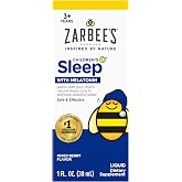 Zarbee's Kids Melatonin Sleep Supplement Liquid, 1mg Melatonin, 1 fl oz | For Kids Ages 3+ Years, Drug-Free &amp; Effective, Easy to Take, Natural Mixed Berry Flavor