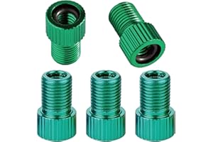 VANSIHO Aluminum Presta to Schrader Converter Car Valve Adapter Bicycle Bike Tube Pump Air Compressor Tools 5pcs (Green)