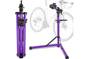 GOEHNER's Upgrade EBike Repair Stand (Max 110 lbs) – Portable Aluminum Bicycle Workstand for Electric, Mountain, and Road Bikes (Purple)