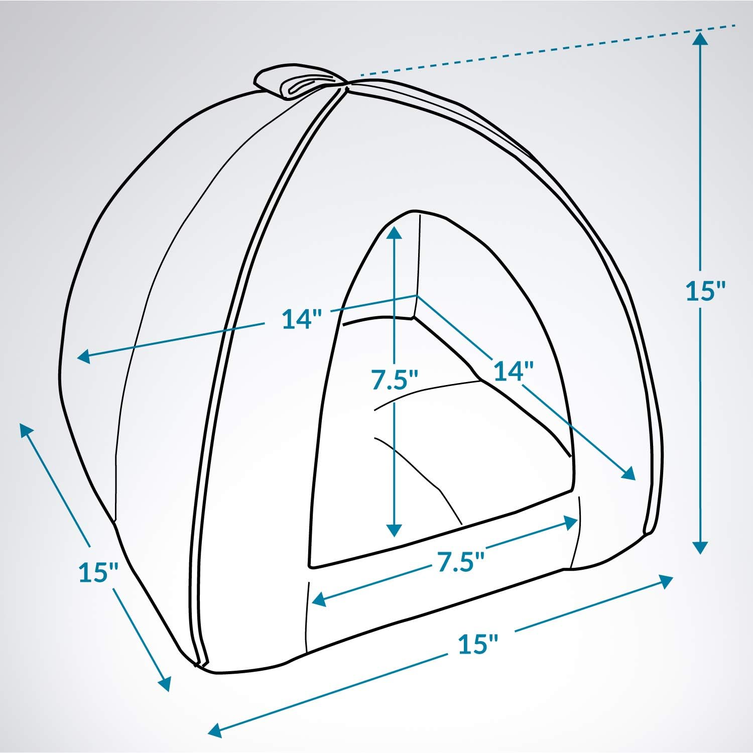 Bedsure Pet Tent Cave Bed for Cats/Small Dogs - 15x15x15 inches 2-in-1 Cat Tent/Kitten Bed/Cat Hut with Removable Washable Cushioned Pillow - Microfiber Indoor Outdoor Pet Beds, Washed Blue : Pet Supplies