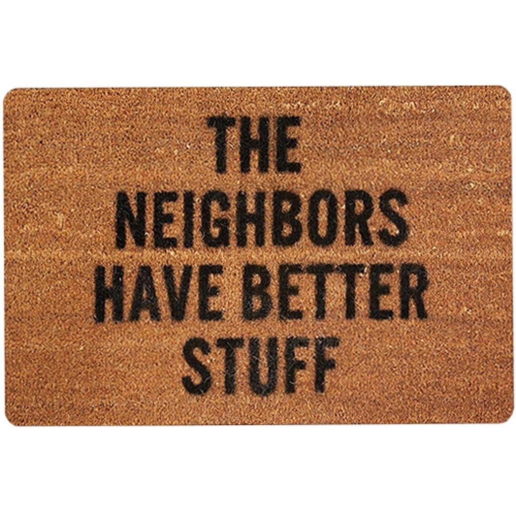 ChezMax Doormat Non-Slip Door Mat Waterproof Funny Rugs Indoor Outdoor Carpet Universal Welcome Mat Front Door Mud Absorbent for Floor Entrance Bath Kitchen Entryway The Neighbors