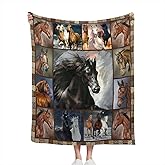 Air Conditioner Lightweight Horses Blanket Flannel Fleece Blanket Ultra Soft Throw Blanket for Couch Living Room Bed (60''x50'', Horses)