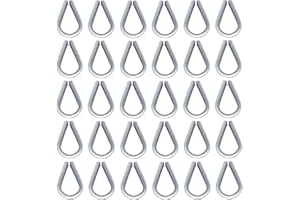 Luckkyme 40Pack M6 Stainless Steel Thimble for 7/32"- 1/4" Diameter Wire Rope Cable Thimbles Rigging
