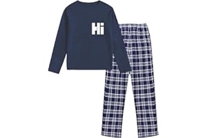 FHHNGOG Boys Pajamas Set Kids 2 Pieces Long Sleeve Tops and Pants Loungewear Teens Plaid Pjs Sleepwear 9-16Y