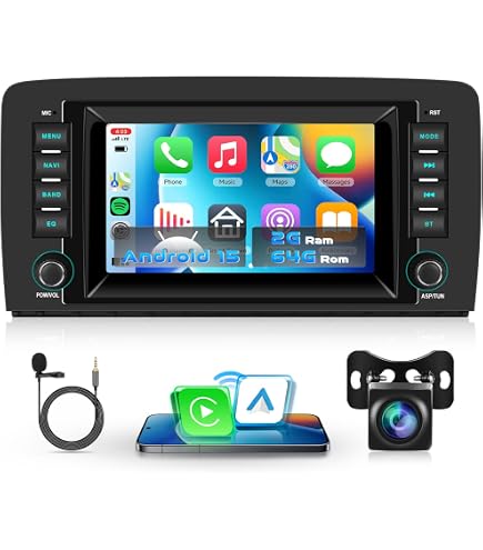 Autoradio Android 7" 2G+64G Sans Fil Carplay Pour Mercedes Classe R (2005-2017) - GPS, WiFi, Caméra De Recul