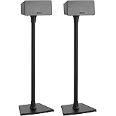 SANUS Wireless Sonos Speaker Stand for Sonos One, Play:1, & Play:3 - Audio-Enhancing Design with Built-in Cable Management - Pair (Black) - WSS22-B1