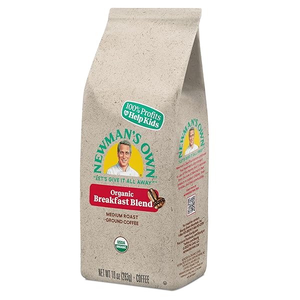 NEWMAN’S OWN ORGANICS BREAKFAST BLEND, GROUND COFFEE, FAIR TRADE CERTIFIED, MEDIUM ROAST, BAGGED 10OZ