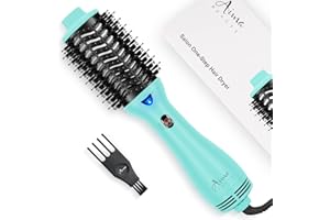 Hot Air Brush, Aima Beauty Professional One Step Hair Dryer & Volumizer 4 in 1 Upgrade Anti-Scald Negative Ionic Technology for All Hair Types, Light Green