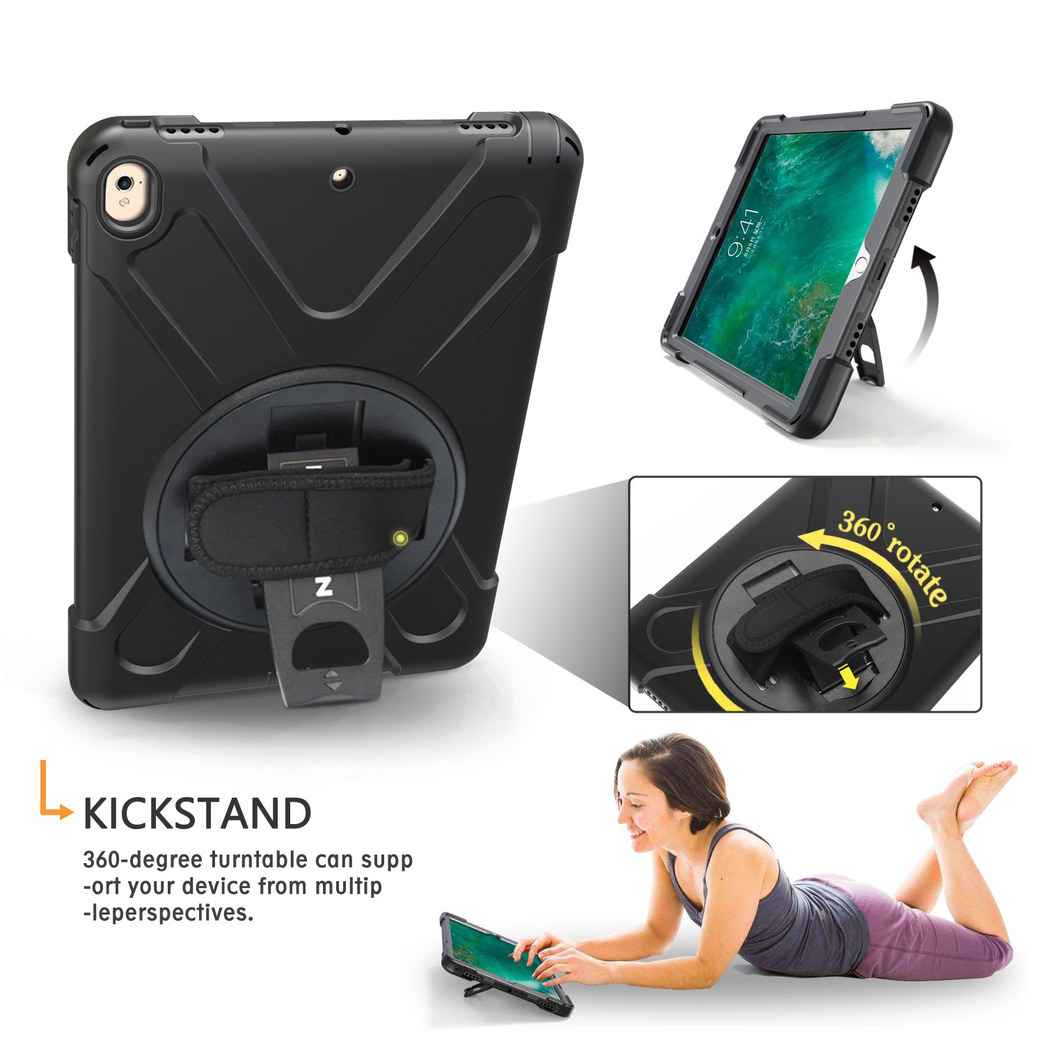 BRAECN iPad AIR 10.5 Case iPad Pro 10.5 Case, Heavy Duty Rugged PC