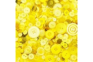 Qovydx 1600Pcs Yellow Buttons for Crafts Assorted Sizes Button Yellow in Bulk Yellow Craft Buttons Assortment Christmas Buttons