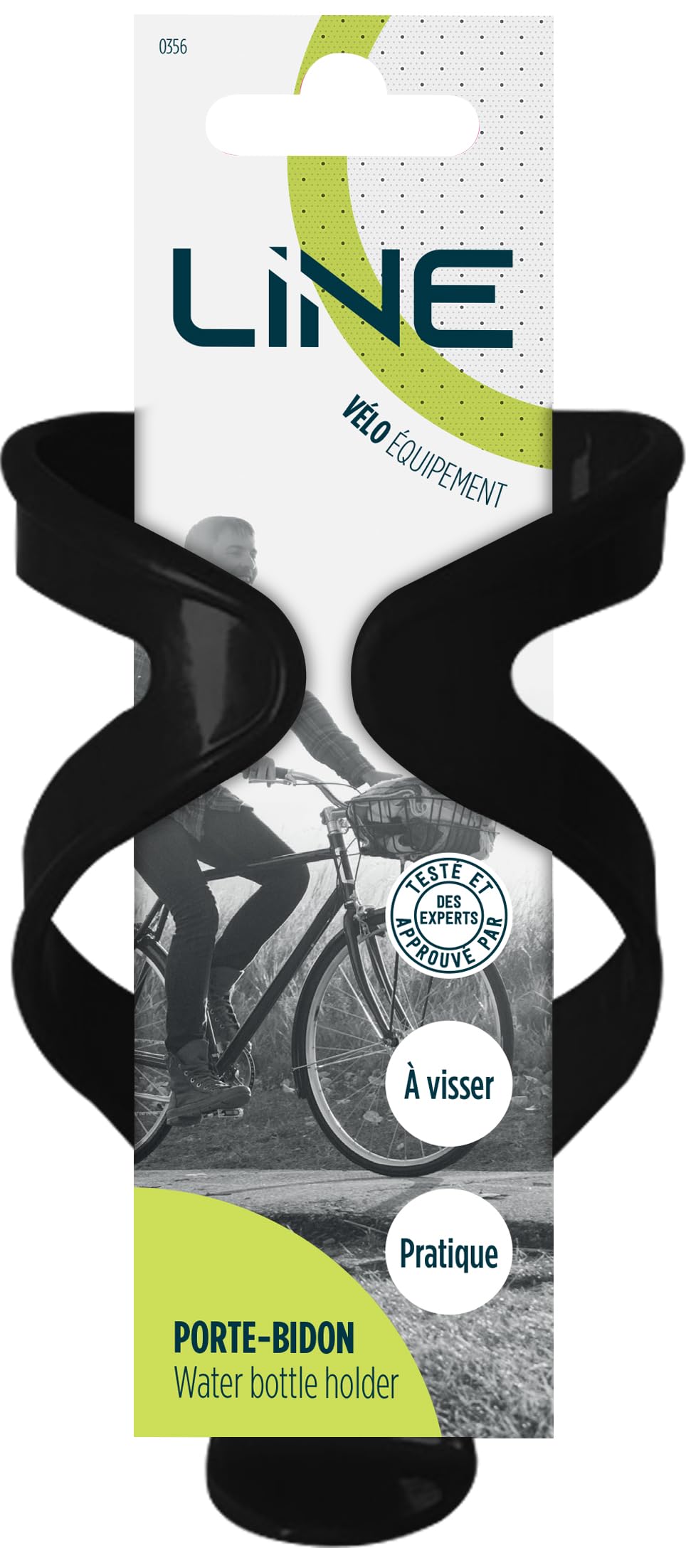 Plastic Bottle Holder - Screw On Bike Bottle Holder - Black LINE