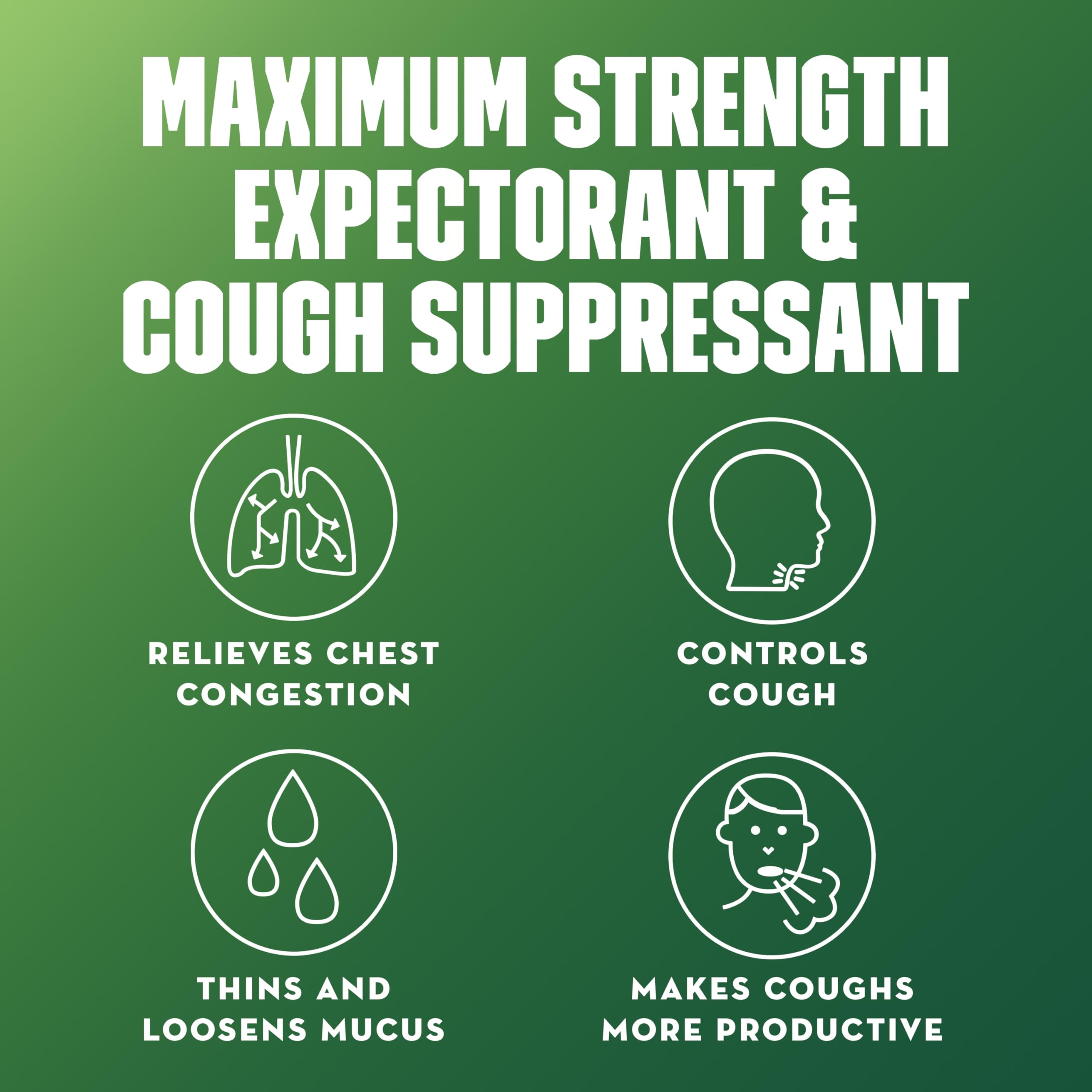Mucinex DM 12Hr Maximum Strength Chest Congestion & Cough Medicine for Adults, Cold and Cough Medicine for Excess Mucus Relief, 1200 mg Guaifenesin & 60 mg Dextromethorphan HBr, 48 Bi-Layer Tablets