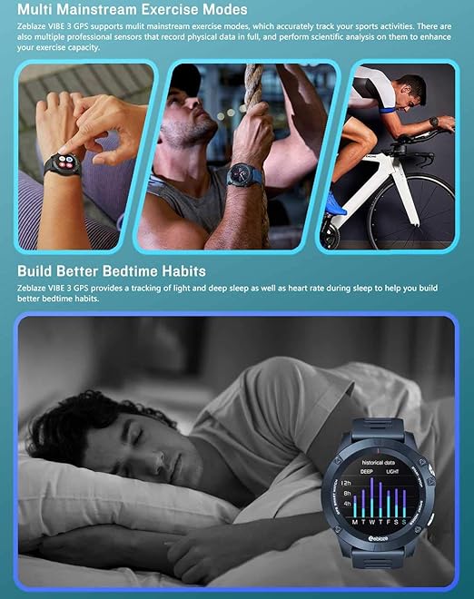 Zeblaze VIBE 3 GPS Smart Watch Heart Rate Multi Sports Mode ...