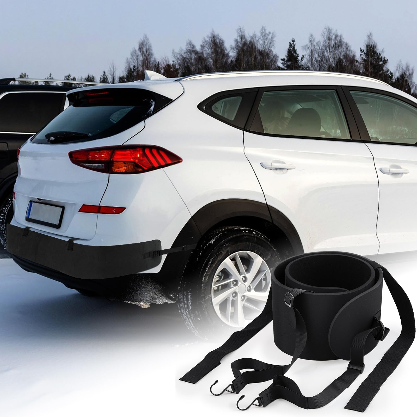 Photo 1 of DaisyInner Rear Bumper Protector 72 x 8 Inch Rear Bumper Guard Protection Bumper Cover for Cars SUVs Trucks Van Back Accessories, Black