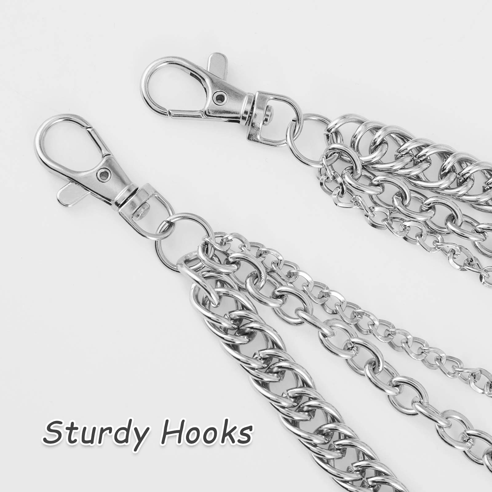 Jeans Chains Wallet Chain Pants Chain, Silver Pocket Chain Skull Chains Hip Hop Rock Chains Punk Gothic Metal Belt Chain Biker Trouser Chain Accessory Jewelry Gift for Men Women