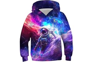 TUONROAD Boys Girls Hoodies 3D Printed Cool Hooded Lightweight 6-16T Hooded Pullover Sweatshirt for Kids