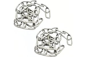 Bytiyar 5/32 inch(4mm) Wire Diameter Stainless Steel Safety Chains 20 inch Long Link Rings Light Duty Coil Chain for Hanging Pulling Towing, 5/32"x 20" (2Pcs)