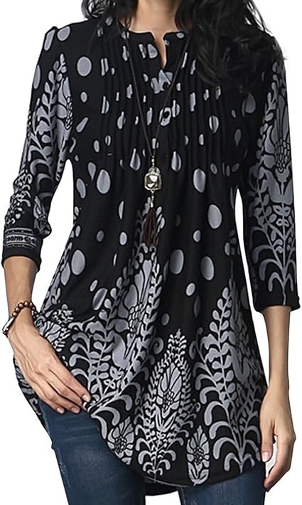 black floral tunic top