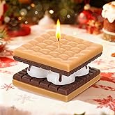 ElectricWise Scented S'Mores Candle, Handcrafted Realistic Toasted Marshmallow with Chocolate & Biscuit Layers, Food Wax Candle, Festive Christmas Ornament & Seasonal Home Decor