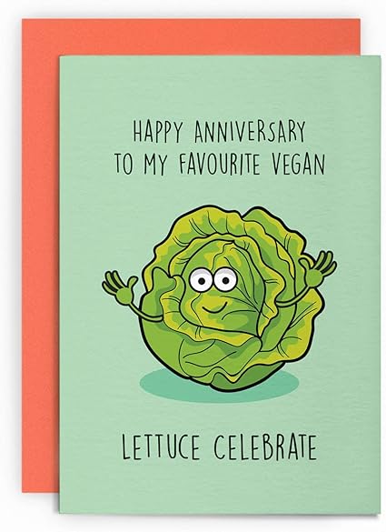 Divertente Biglietto Di Auguri Per Anniversario Vegano Lettuga Celebrazione Compleanno Nuovo Lavoro Fidanzamento Esami Vegetariano Fratello Sorella Marito Figlia Moglie Amici Scherzo Per Lui E Lei Divertente Pun Lol Amazon It Cancelleria E