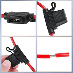 XJlSGXUSG Waterproof Inline Fuse Holder 10AWG Wire