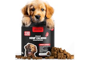 Hemp Calming Chews for Dogs - 150 pcs - for Stress, Travel, Check-ups, Barking, or Grooming - Anxiety Relief with Melatonin -