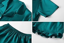 Umeyda Girls Satin Pajamas Set Button Down 2 Piece
